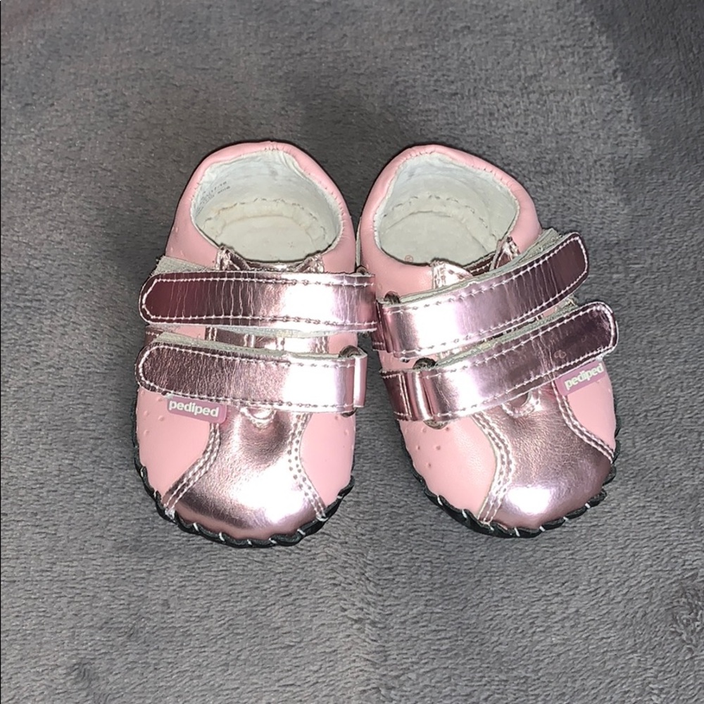 Pediped pink baby girl shoes 0-6 mo